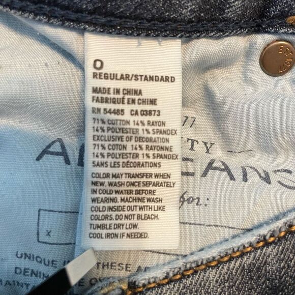 American Eagle Skinny Super Stretch Jeans Blue Medium Wash Denim Low Rise 0 - Picture 7 of 7